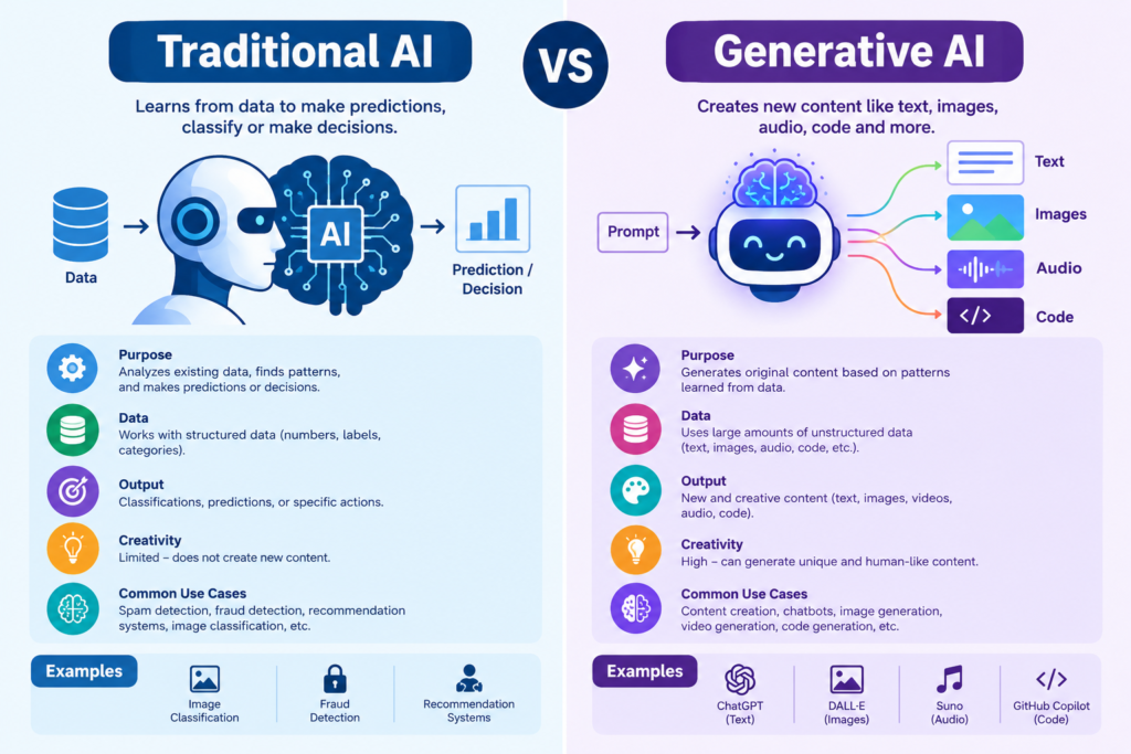 generative ai vs traditional ai